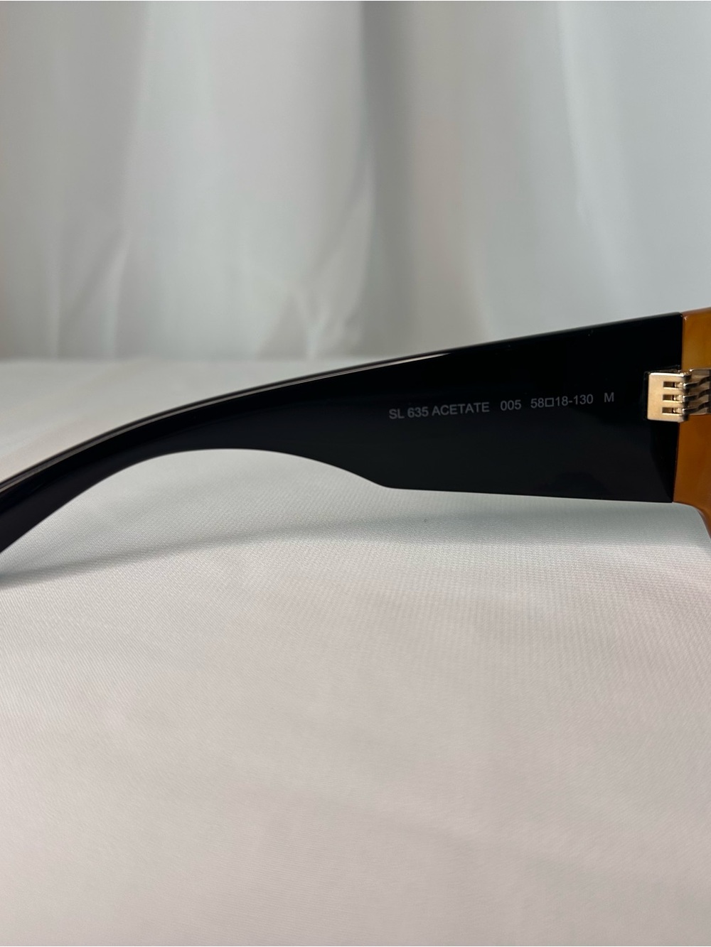 Saint Laurent Chunky Square Sunglasses - Tortoiseshell Front & Black Temples - Picture 8 of 8